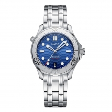 MATIC WATCH DIVER 200M 41mm PT5000 Mechanical Wristwatches [Blue Dial with Silver Insert]